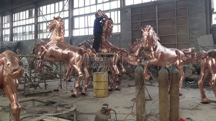 bronze eight horse sculptures (1)