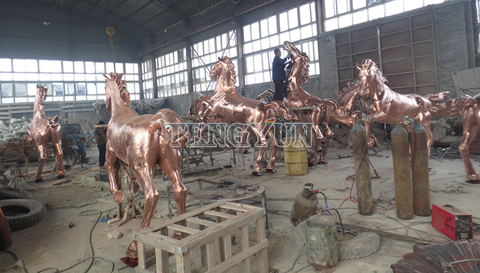 bronze eight horse sculptures (4)