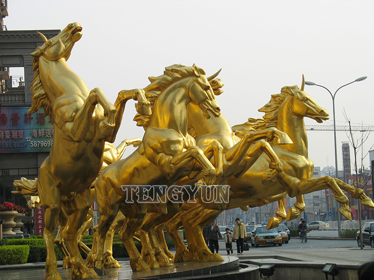 large size bronze eight horse sculptures (2)